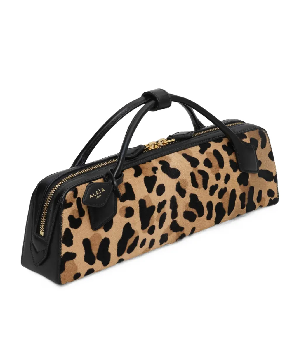 Le Teckel Clutch In Leopard Haircalf
