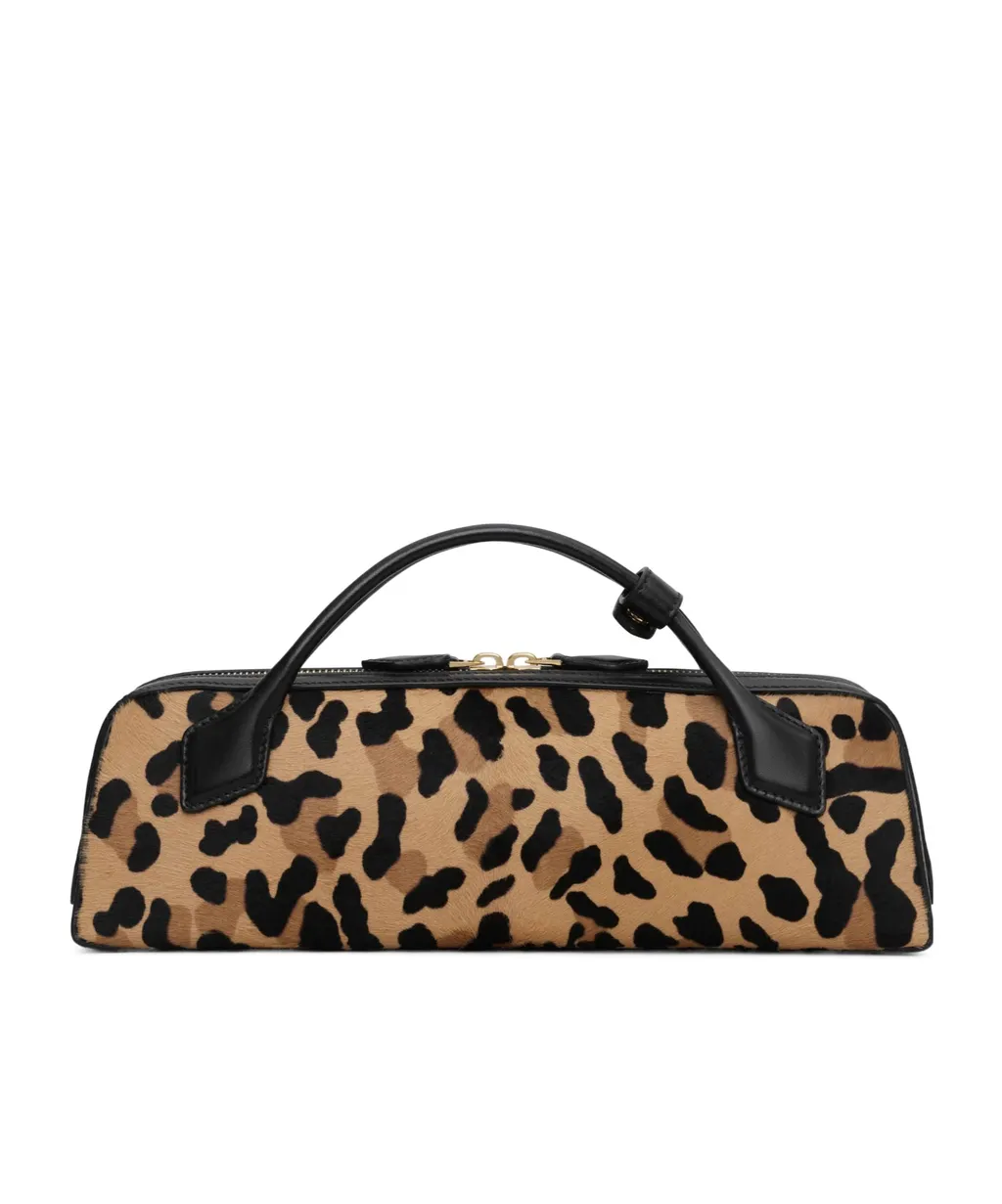 Le Teckel Clutch In Leopard Haircalf