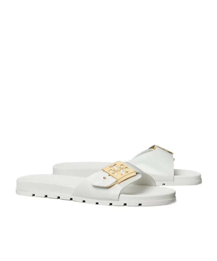 Tory Burch Buckle Slip-On Slides