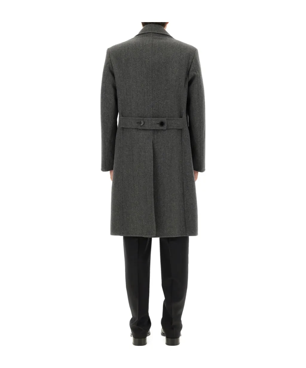 Herringbone Double-Breasted Coat
