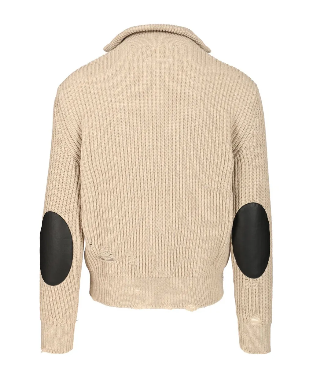 Mm6 Maison Margiela Distressed Knitted Jacket