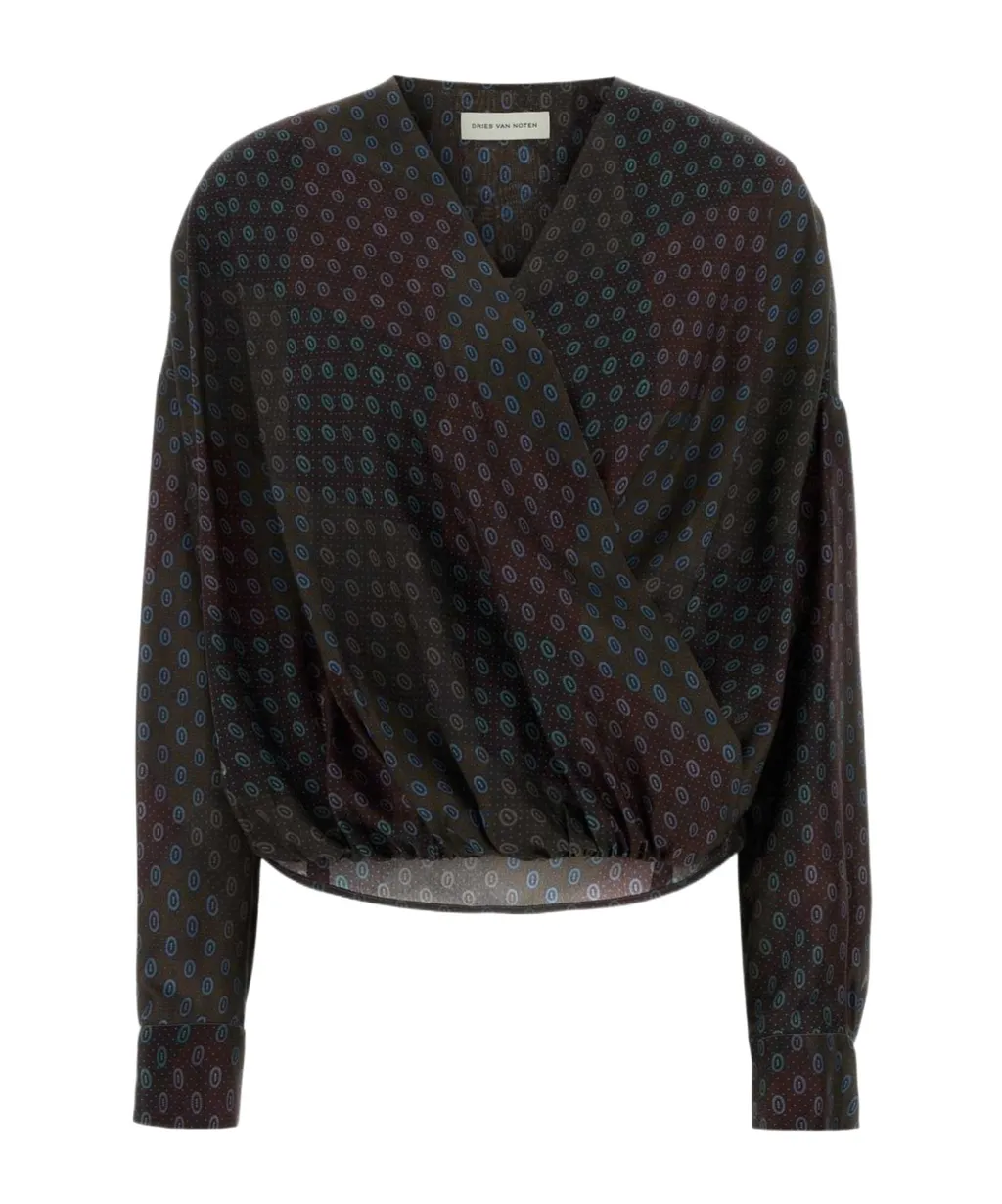Dries Van Noten Long Sleeve Paisley-Print Top