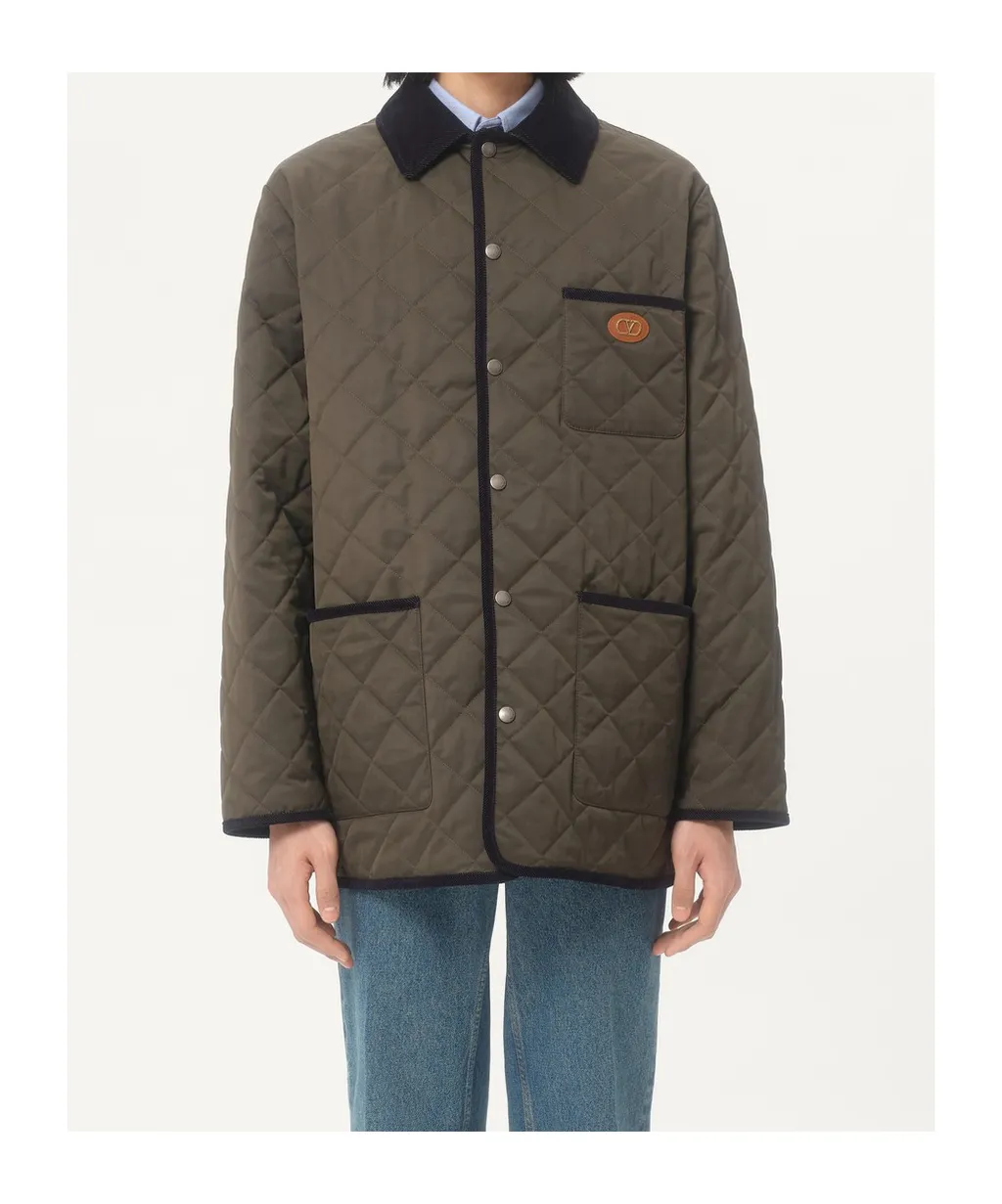 Valentino Vlogo Patch Button-Up Jacket