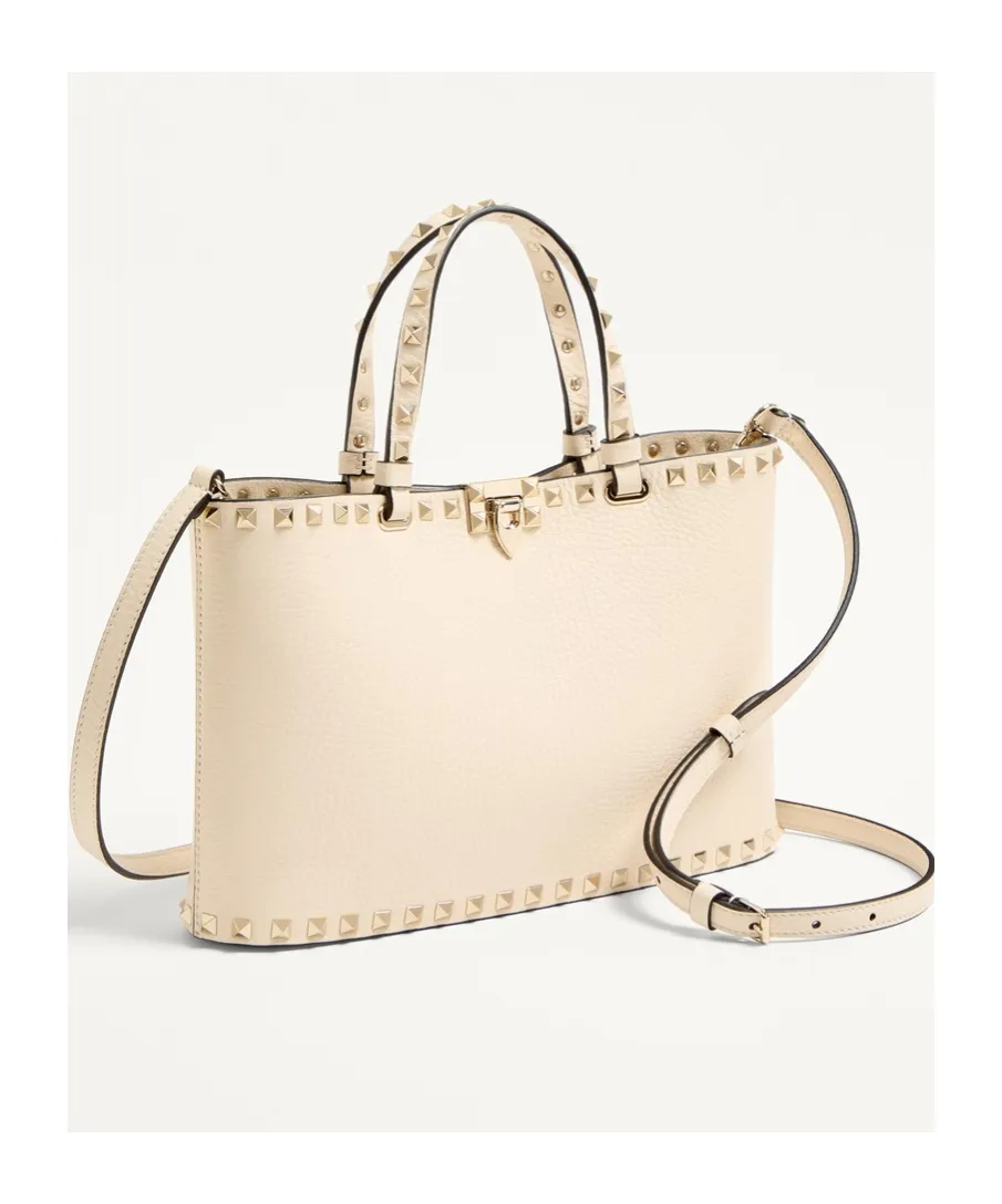 Valentino Garavani Rockstud Small Shopping Bag In Grainy Calfskin