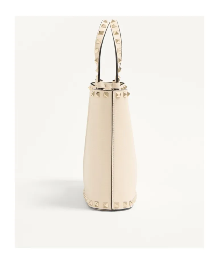 Valentino Garavani Rockstud Small Shopping Bag In Grainy Calfskin