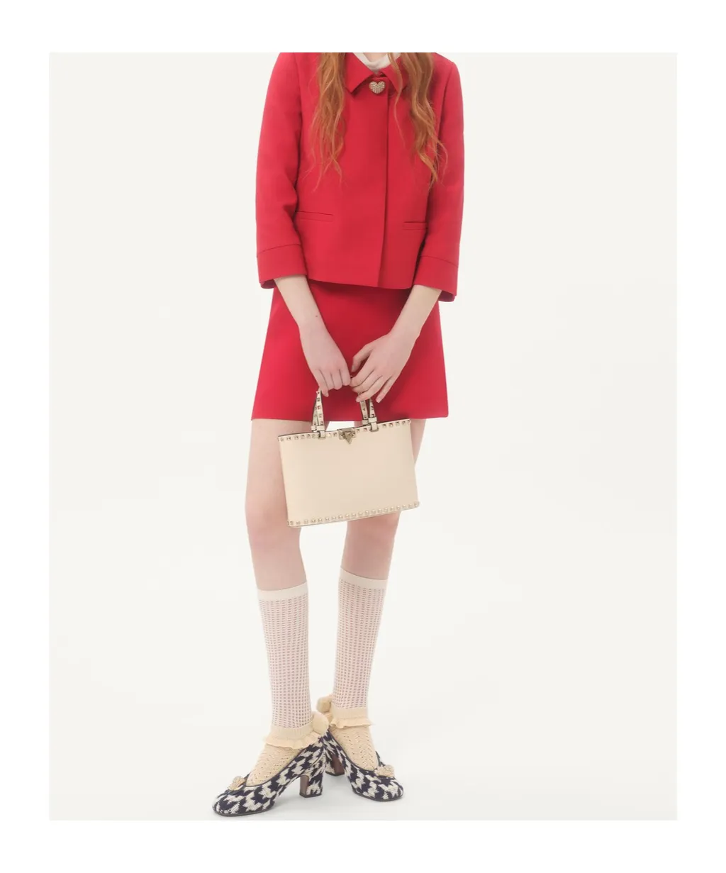 Valentino Garavani Rockstud Small Shopping Bag In Grainy Calfskin