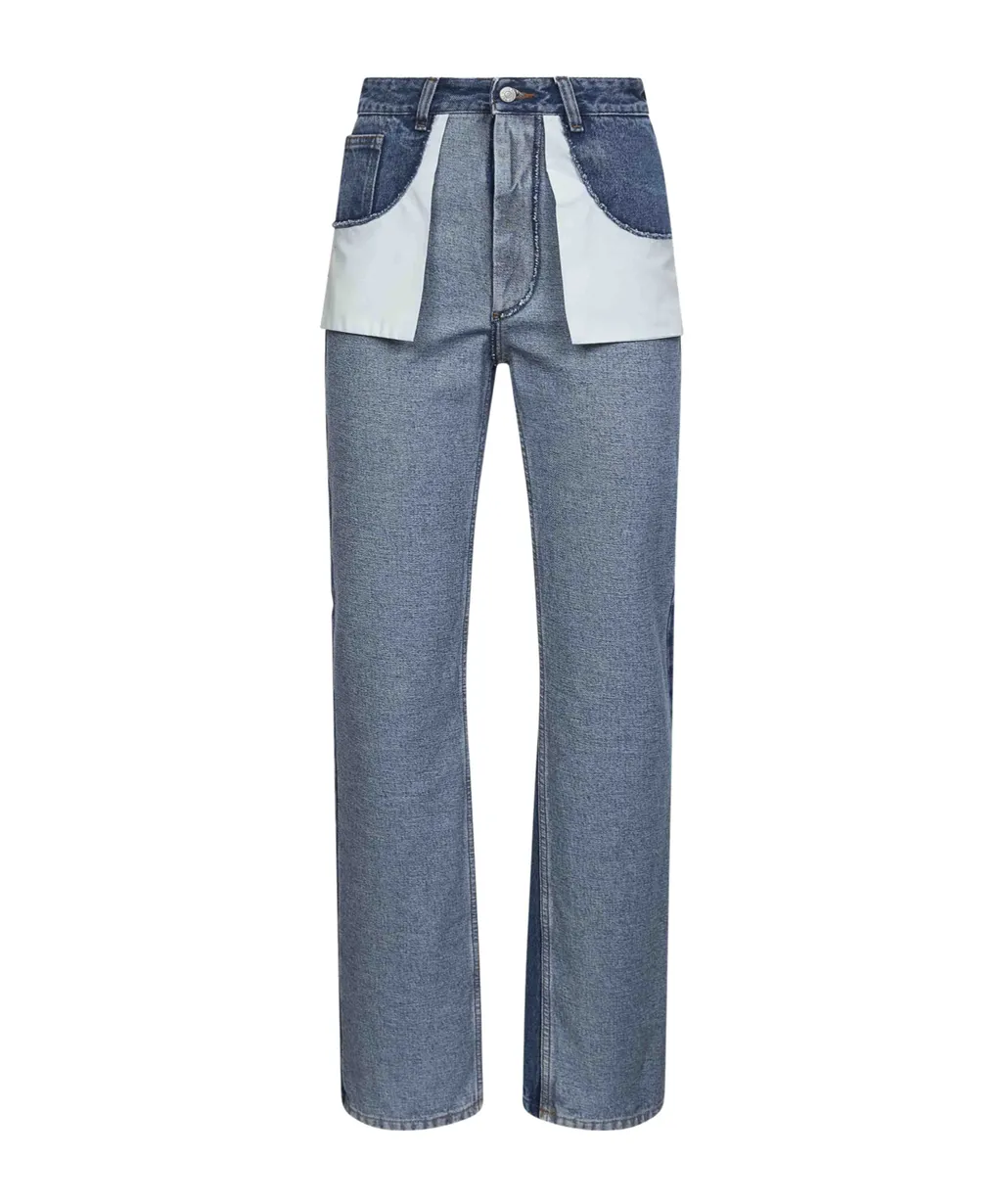 Mm6 Maison Margiela Numeric Patch Straight-Leg Jeans