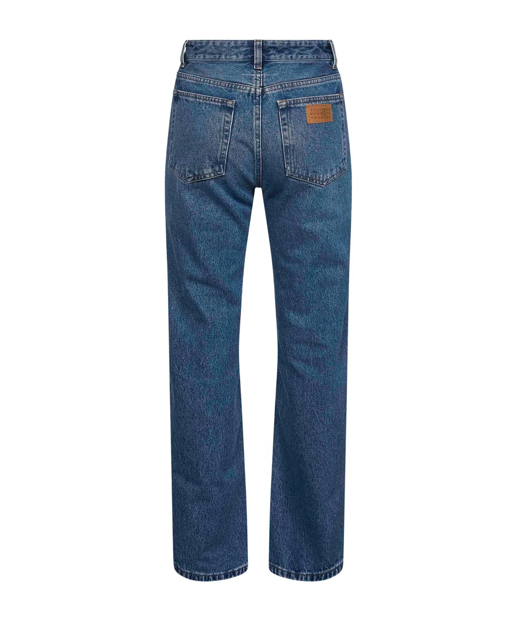 Mm6 Maison Margiela Numeric Patch Straight-Leg Jeans