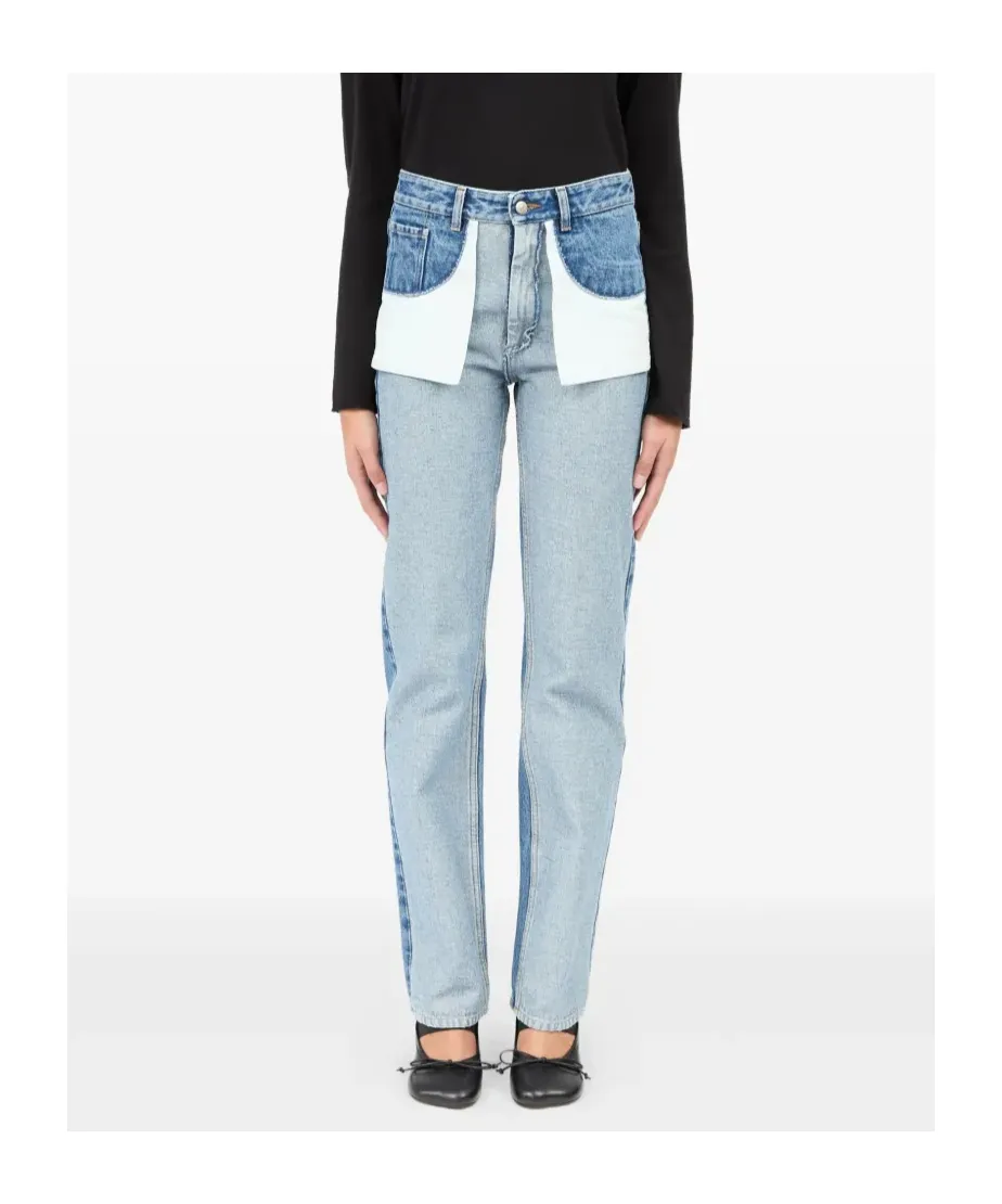 Mm6 Maison Margiela Numeric Patch Straight-Leg Jeans
