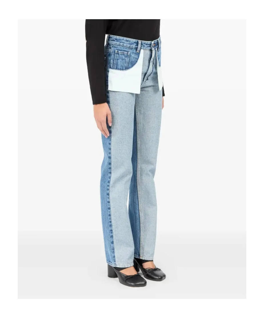 Mm6 Maison Margiela Numeric Patch Straight-Leg Jeans