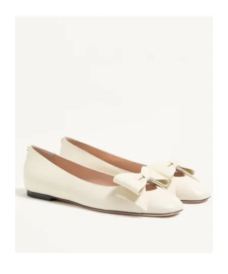 Valentino Bowow Round Toe Slip-On Ballet Flats