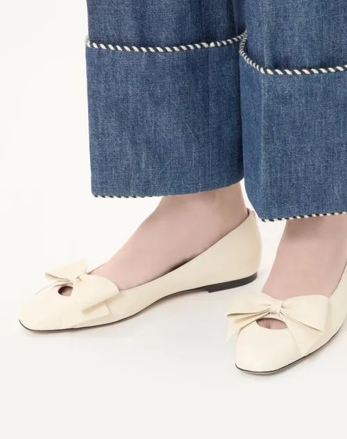Valentino Bowow Round Toe Slip-On Ballet Flats