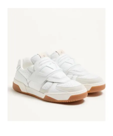 Valentino Perforated Strap Round Toe Sneakers