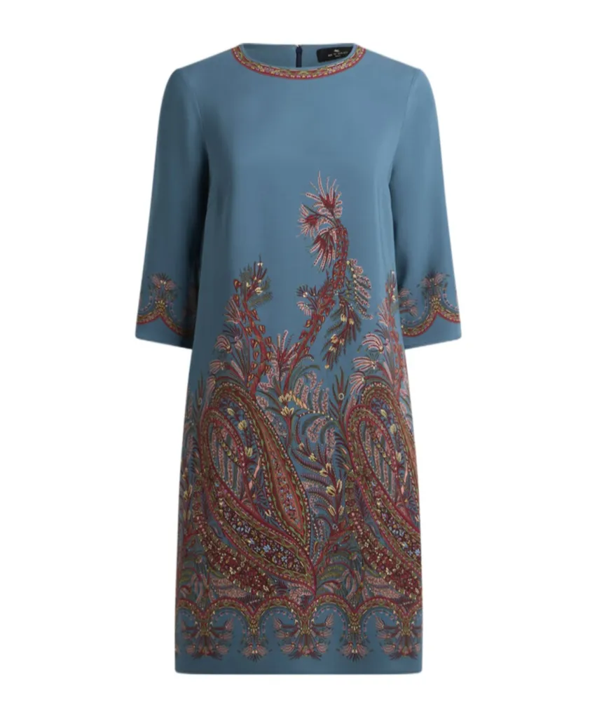 Etro Placed-Print Cady Tunic Dress