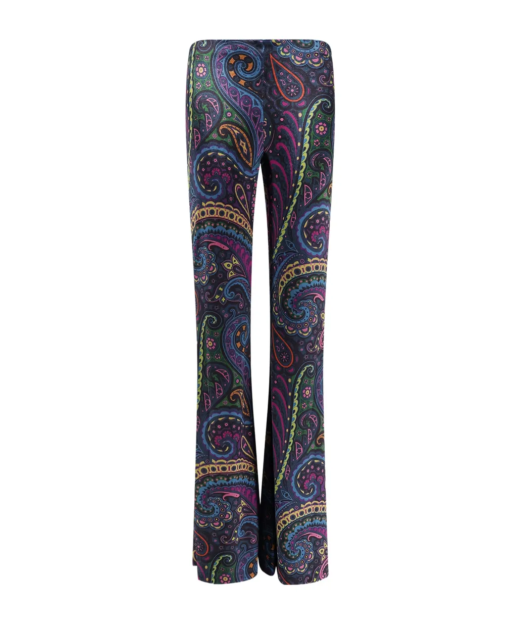 Etro Denim Flared Leg Trousers