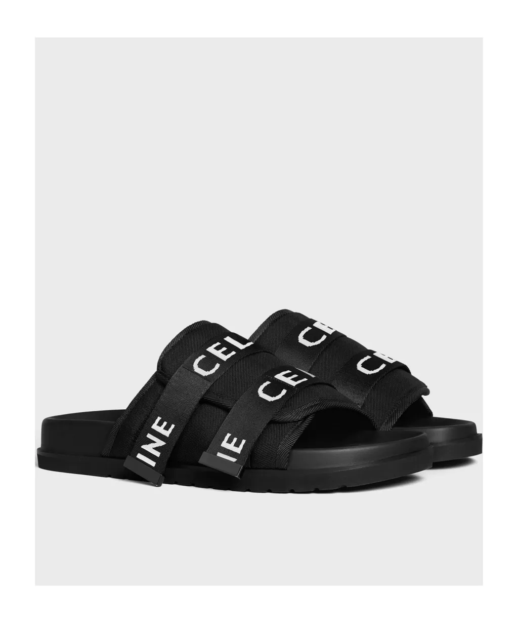 Celine Pitea Strappy Sandal In Jacquard Celine