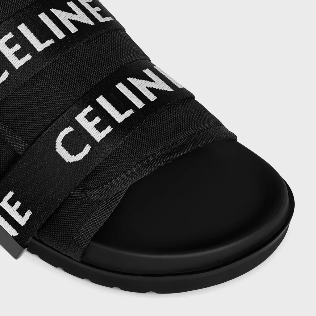 Celine Pitea Strappy Sandal In Jacquard Celine