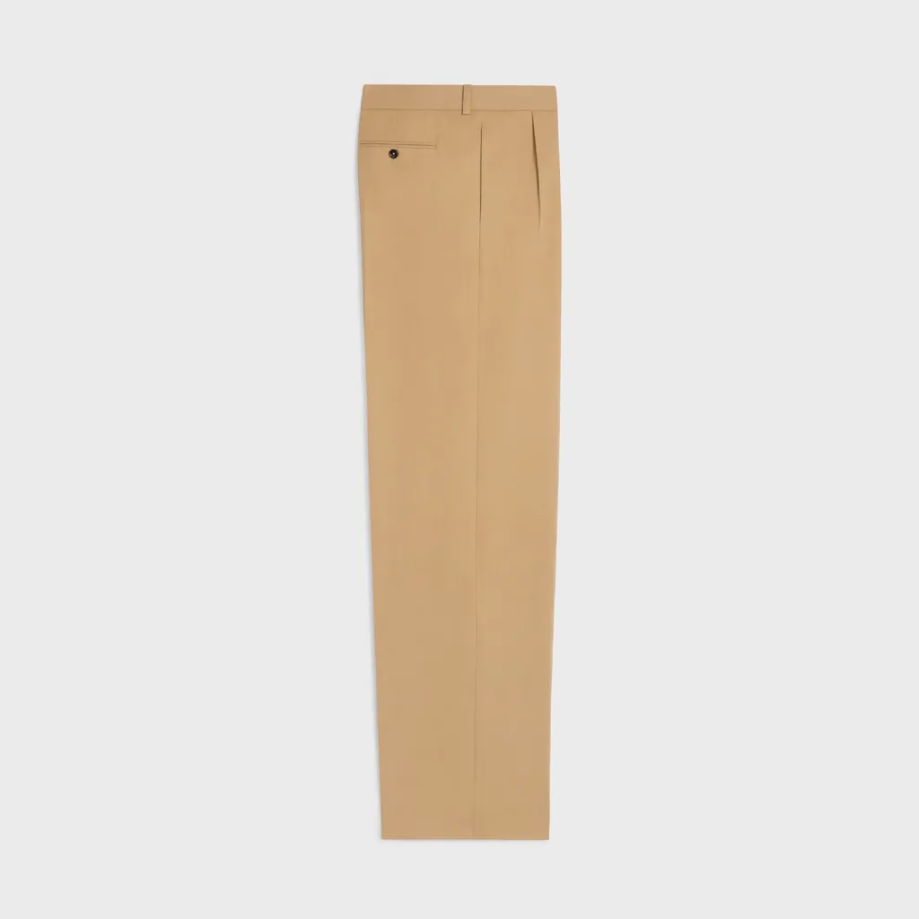 Pleated Trousers In Cotton Canvas