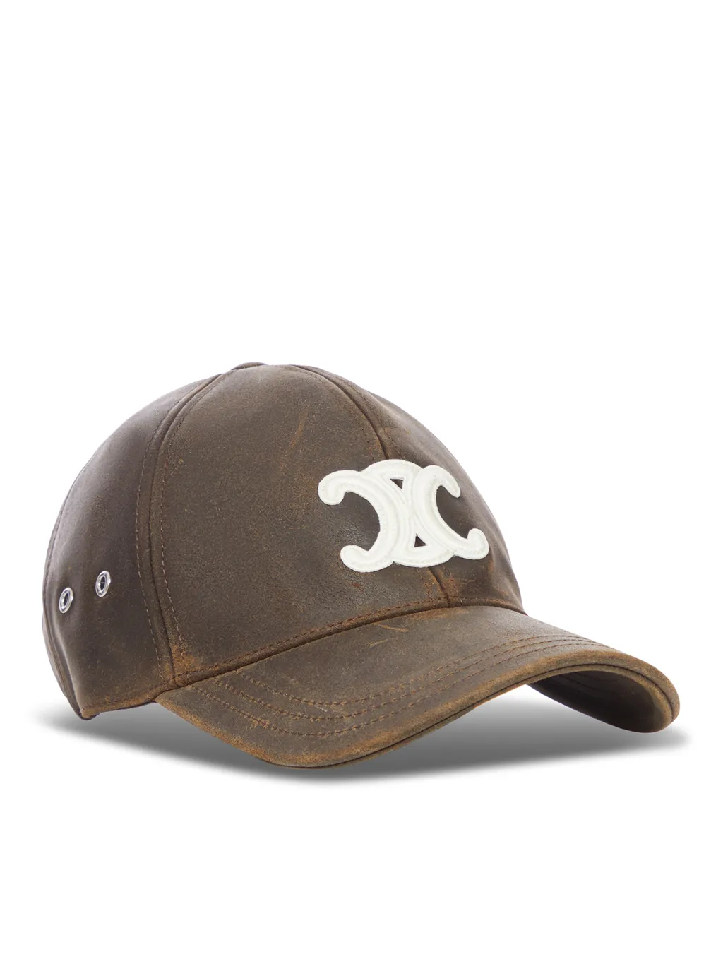 Triomphe Baseball Cap In Waxed Suede Calfskin
