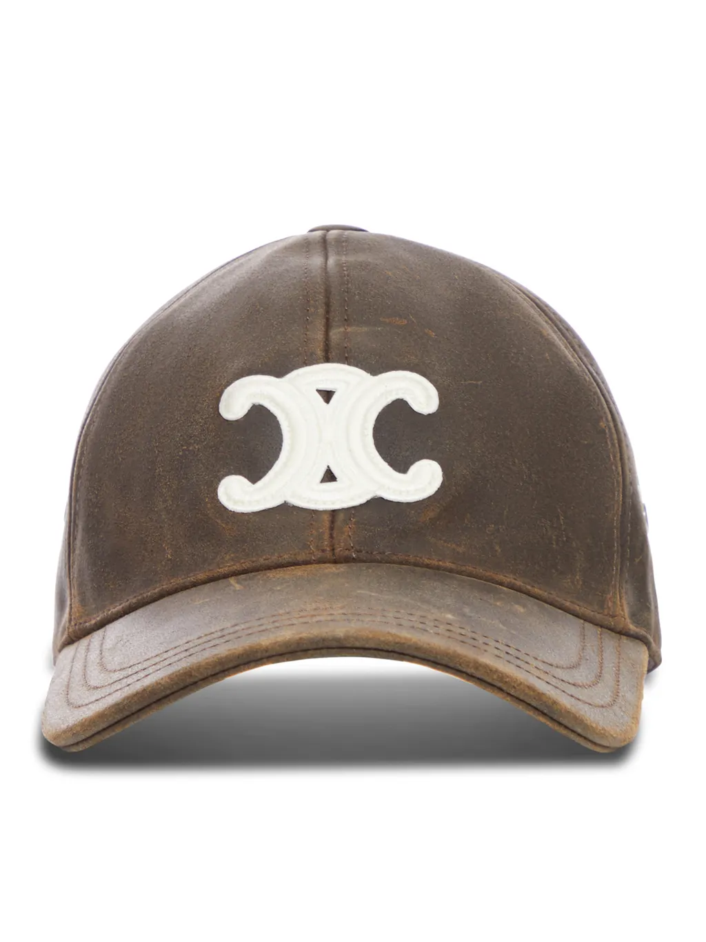 Triomphe Baseball Cap In Waxed Suede Calfskin