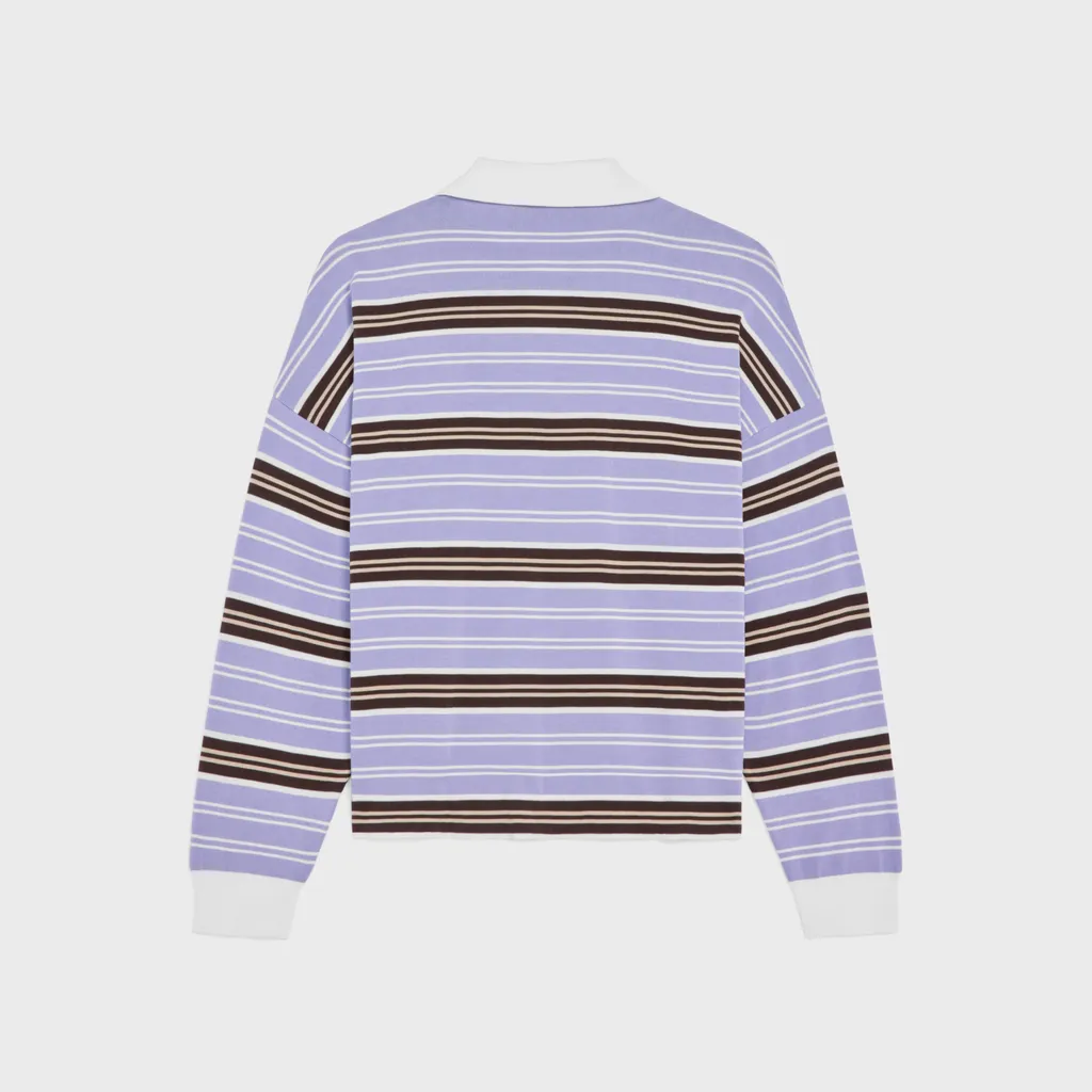 Polo Sweater In Striped Cotton
