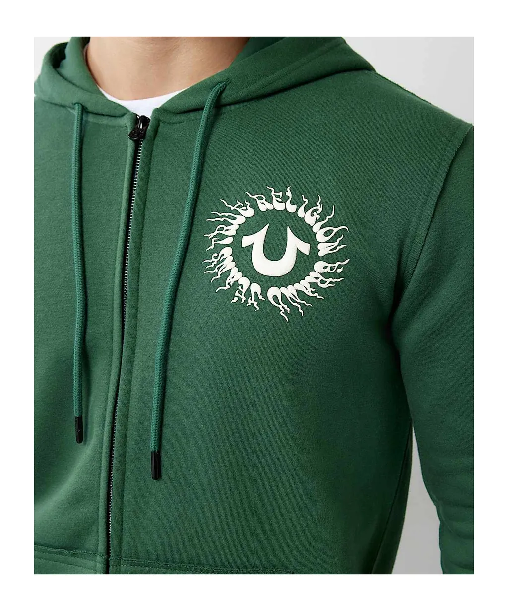 Blazing Logo Applique Zip Hoodie