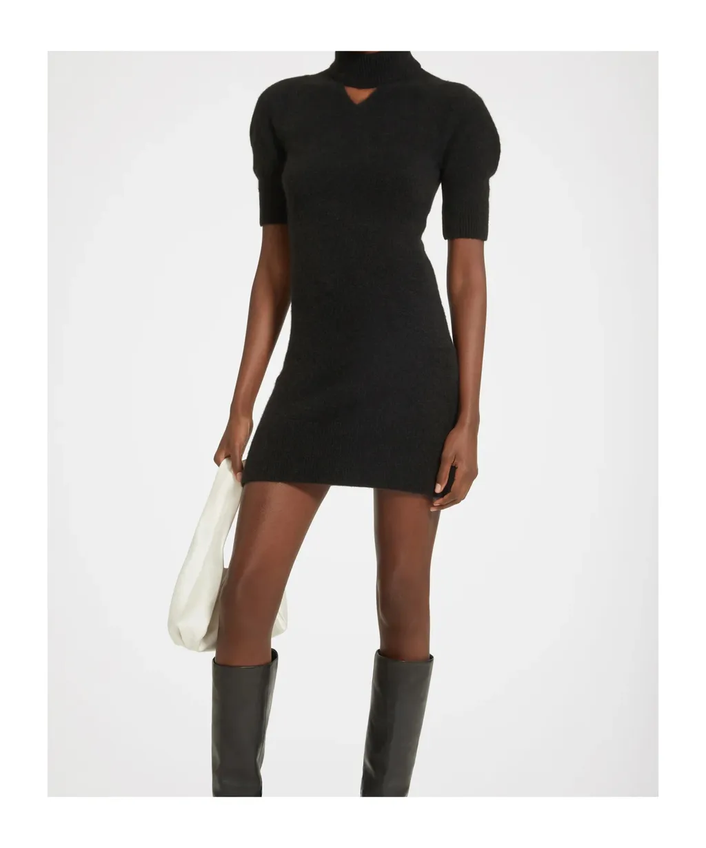 Patou Cut Out Detailed Roll Neck Mini Dress