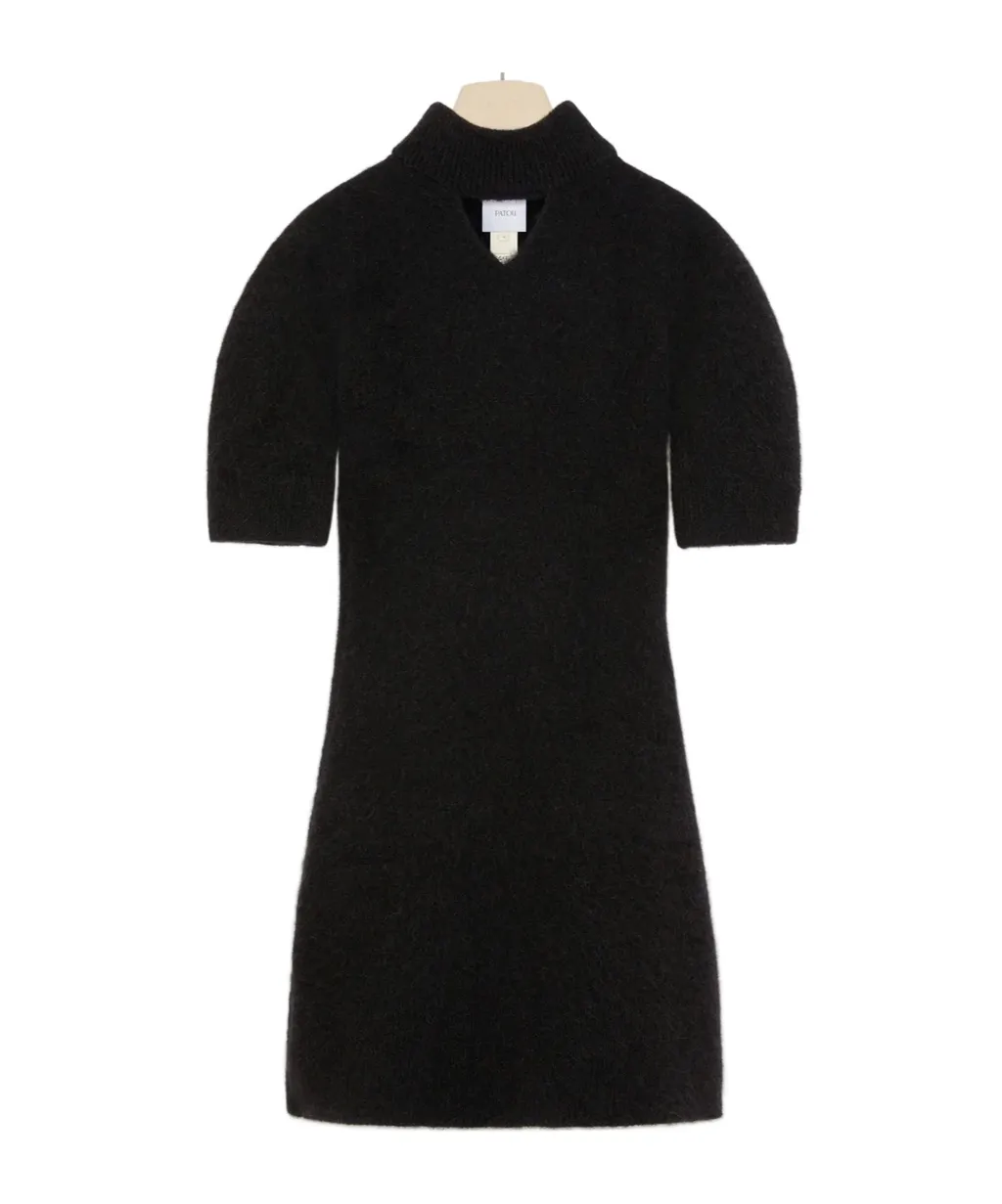 Patou Cut Out Detailed Roll Neck Mini Dress