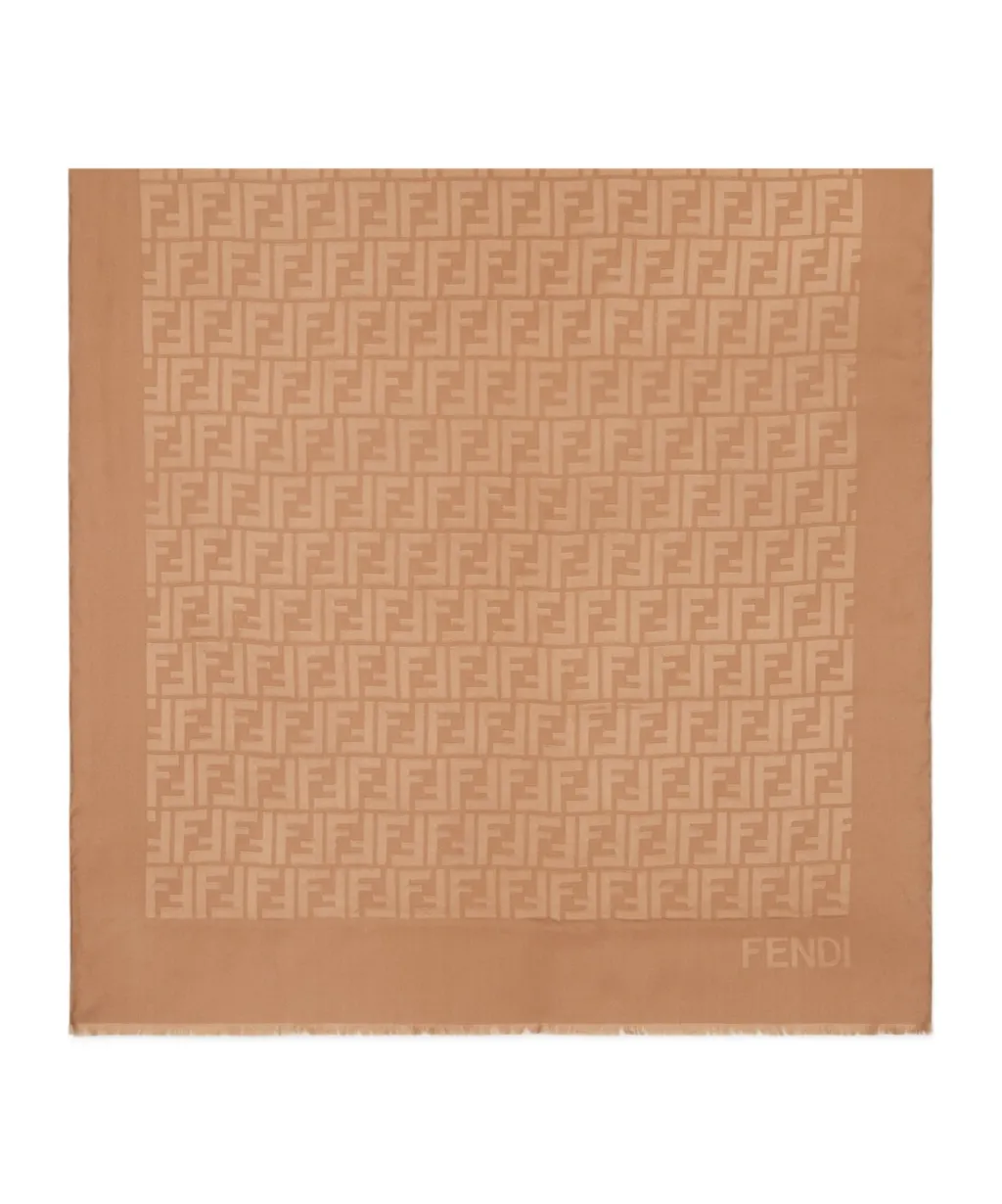 Camel-Coloured Wool And Silk Stole