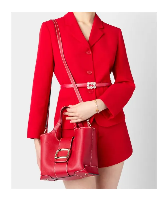 Viv' Choc Mini Shopping Bag In Leather