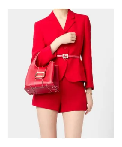 Viv' Choc Mini Shopping Bag In Leather