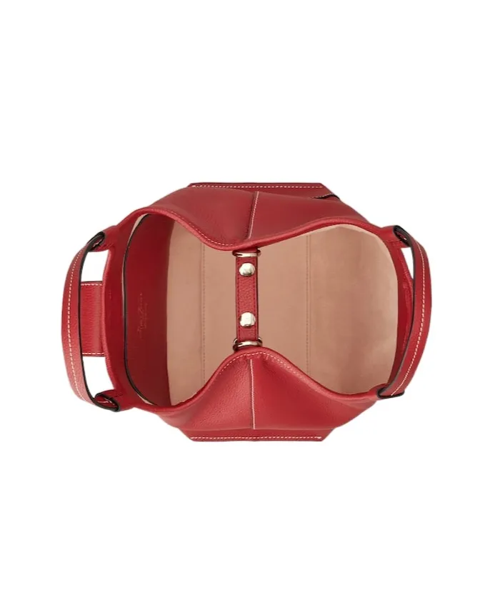 Viv' Choc Mini Shopping Bag In Leather