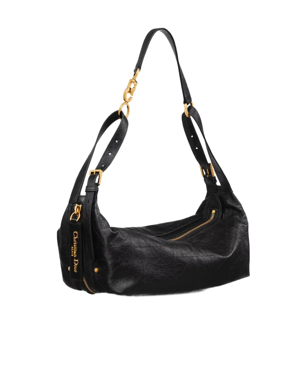 Medium D-Journey Bag In Crinkled Calfskin