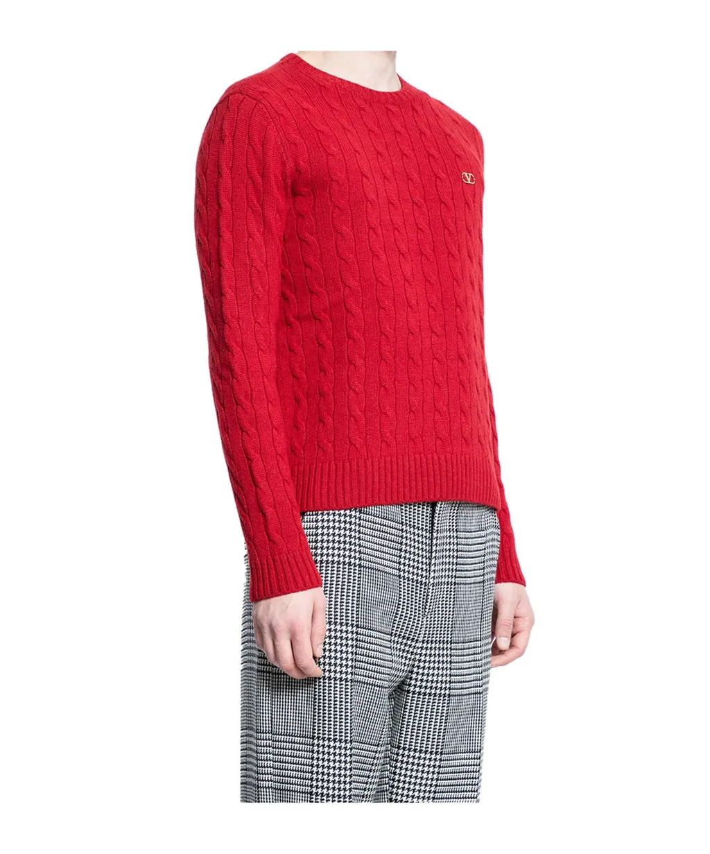 Vlogo Cable-Knit Sweater
