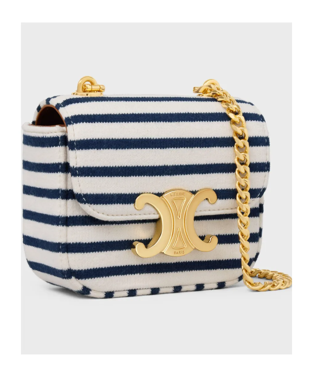 Mini Chain Claude In Striped Textile
