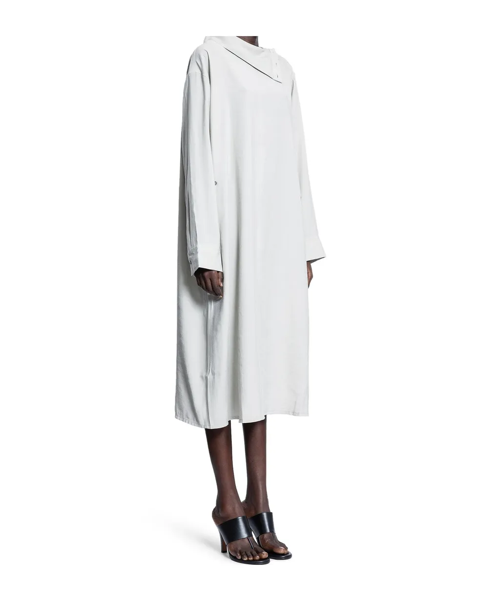 Leat High-Neck Draped Dress