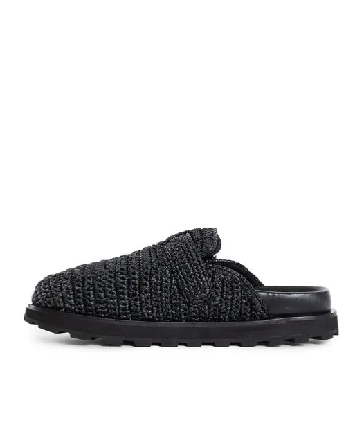 Buckle Raffia Clogs