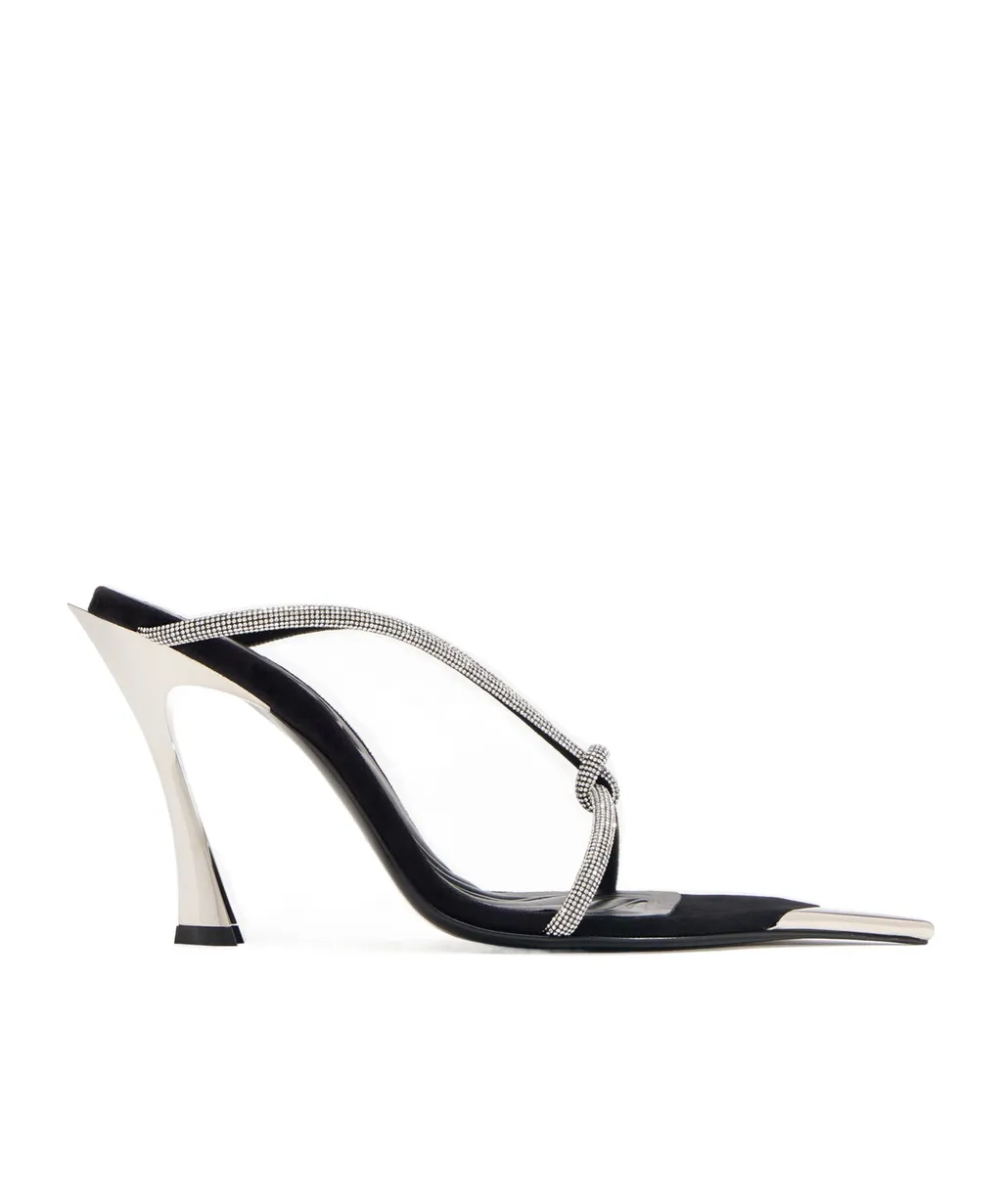Knotted Pointed High-Heeled Sandals