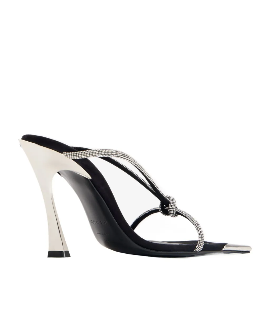 Knotted Pointed High-Heeled Sandals
