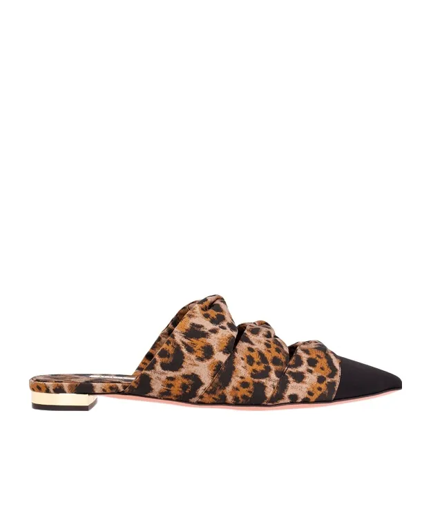 Pointed-Toe Leopard-Print Mules