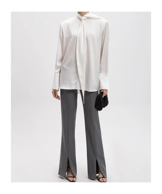 Bow-Detail Satin Shirt