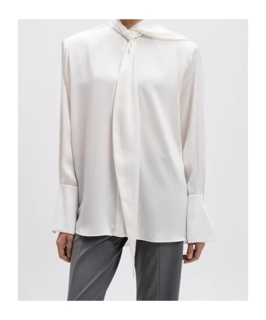 Bow-Detail Satin Shirt