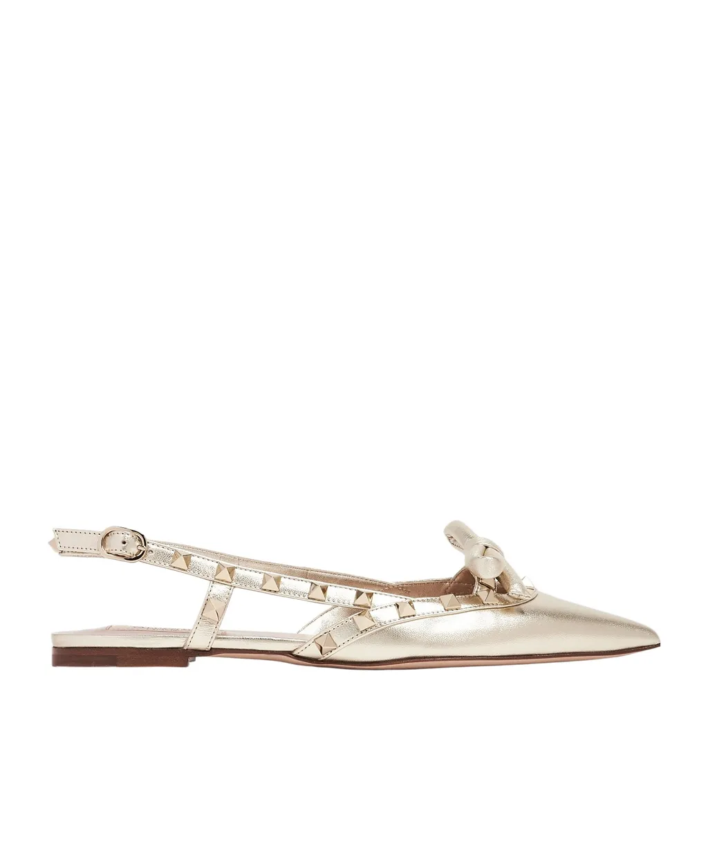 Rockstud Bow Slingback Ballerinas
