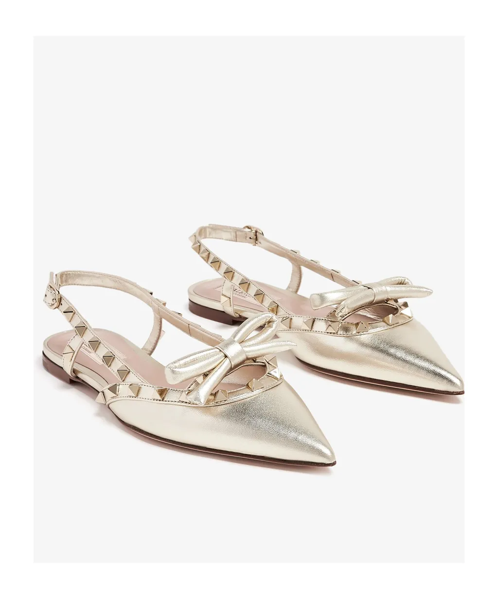 Rockstud Bow Slingback Ballerinas