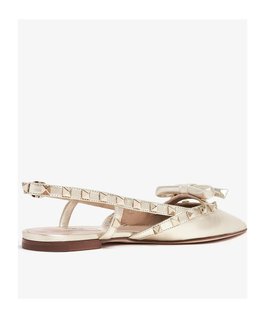 Rockstud Bow Slingback Ballerinas