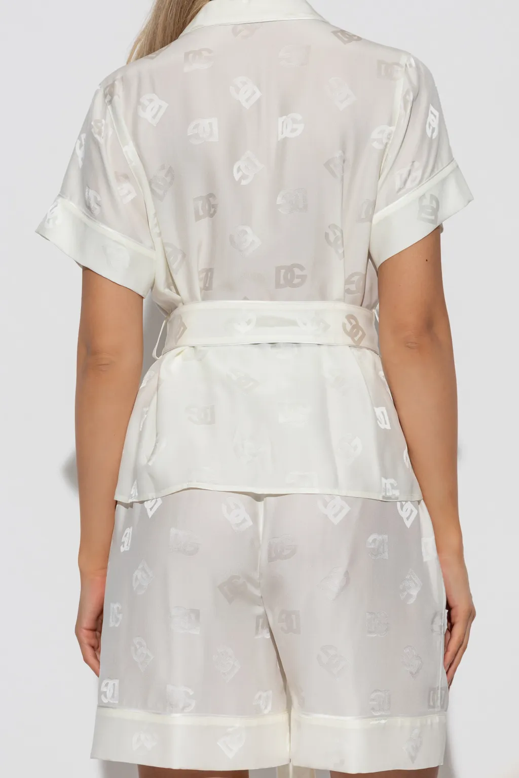 Monogram-Jacquard Tied-Waist Shirt