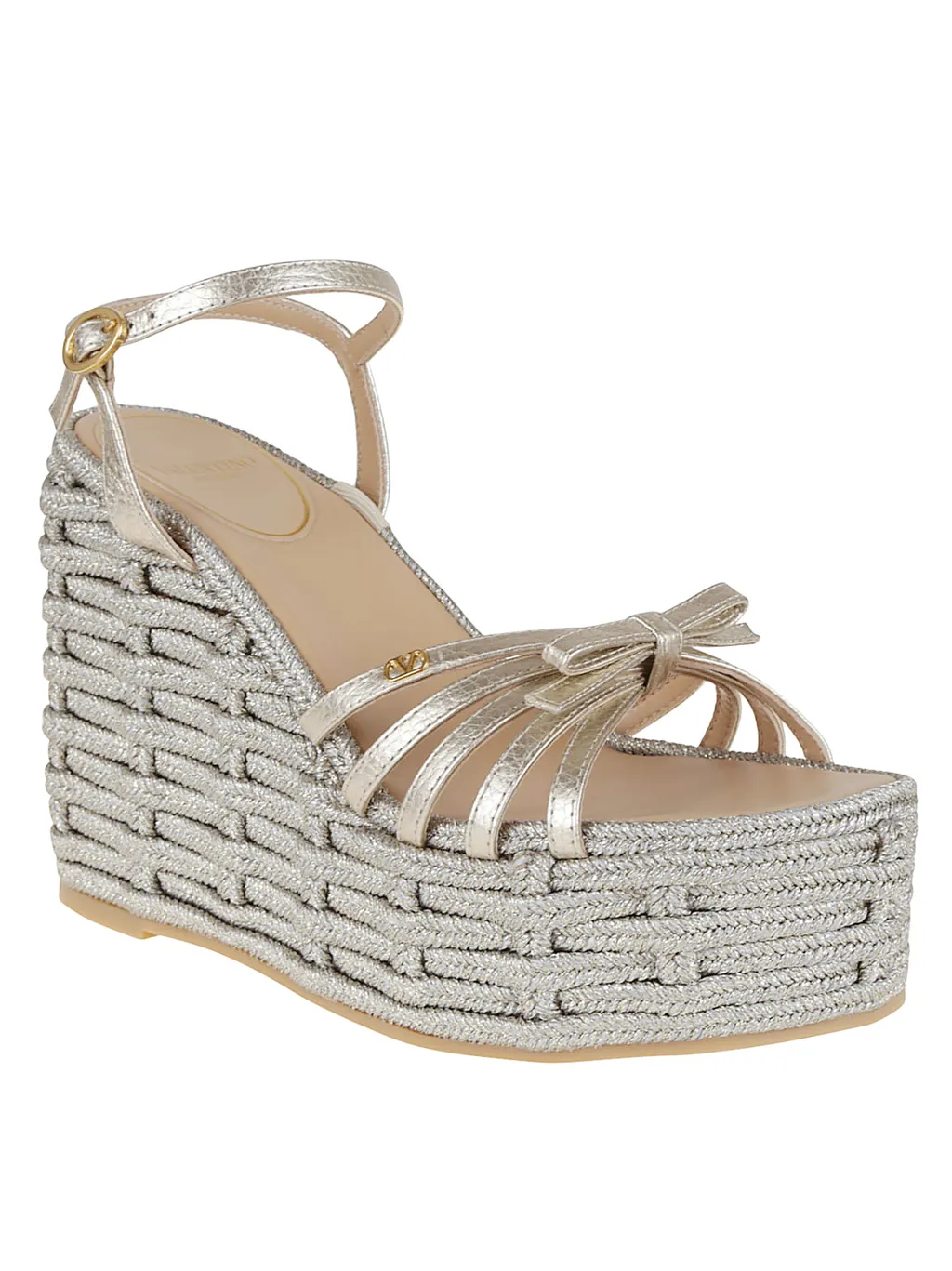 Valentino Vlogo Signature Open Toe Wedge Sandals