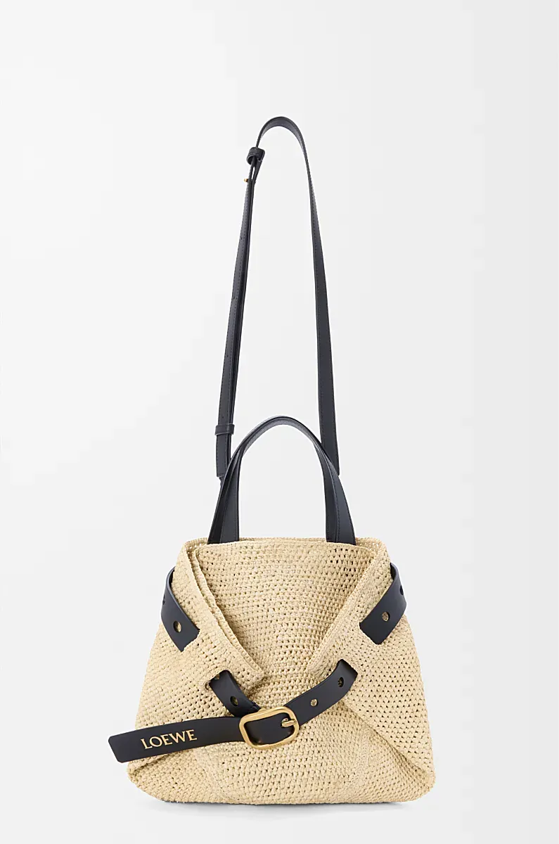 Loewe Buckle Detailed Woven Tote Bag