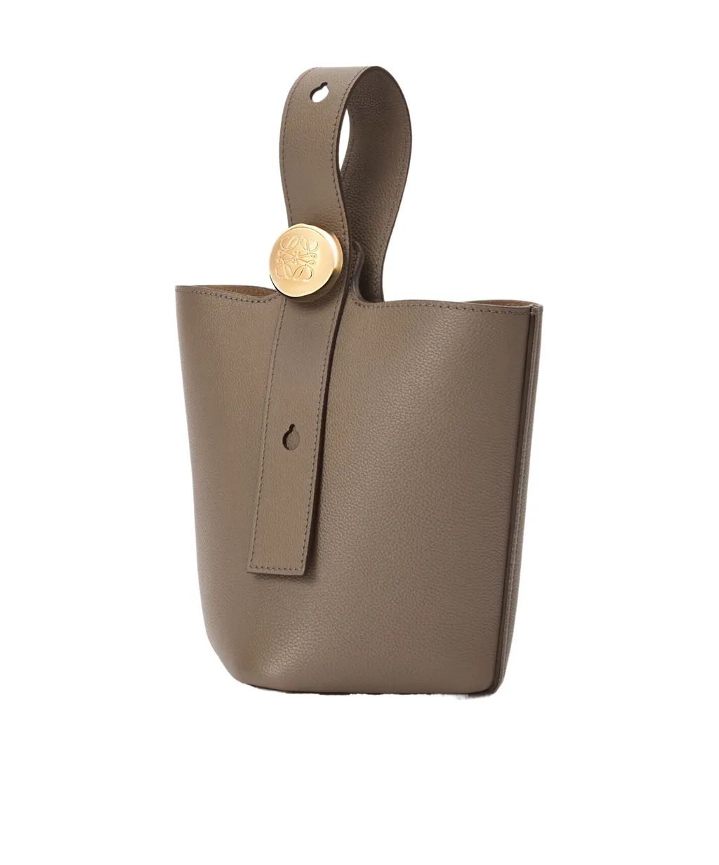 Mini Pebble Bucket In Soft Grained Calfskin