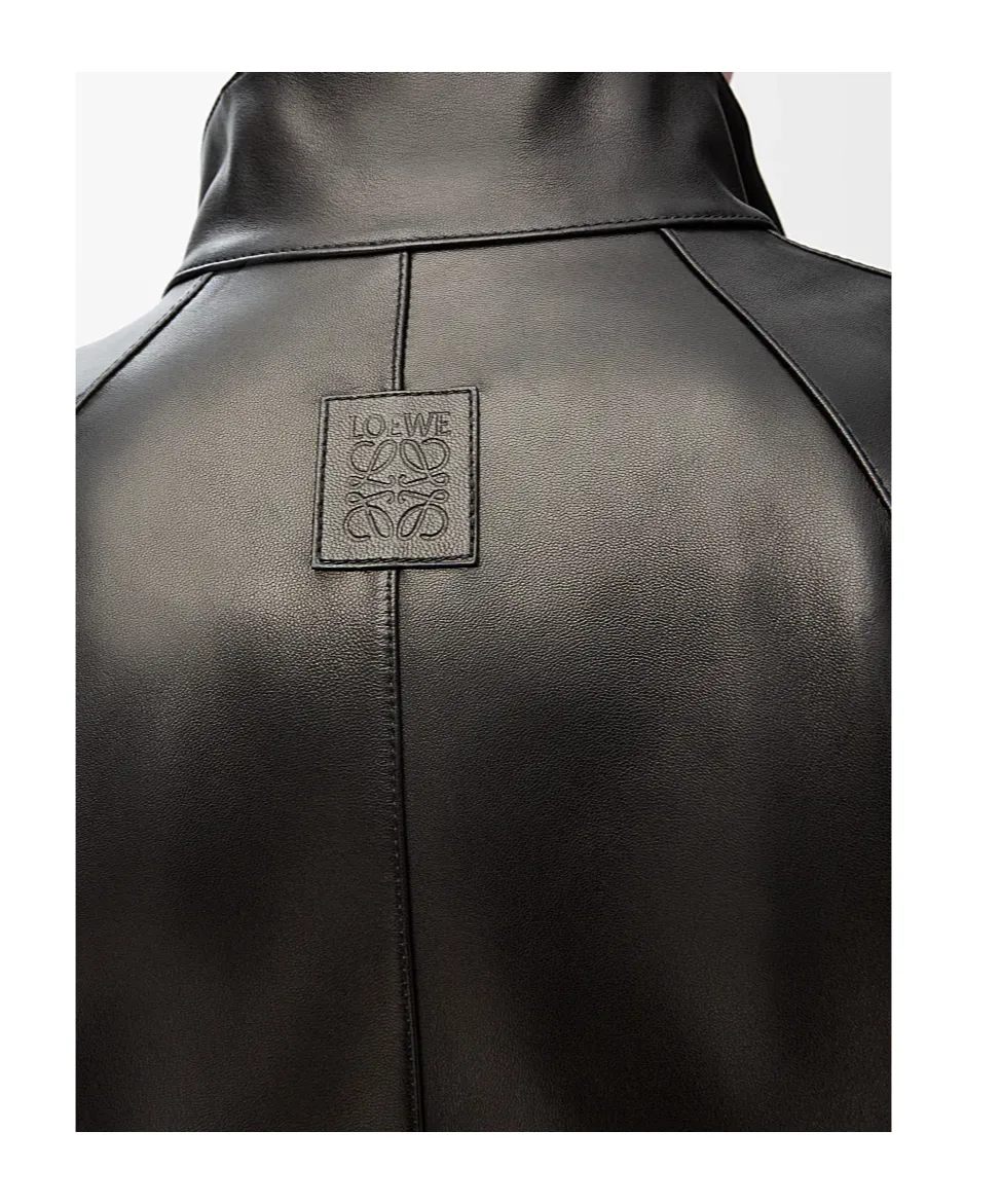 Long-Sleeved Leather Jacket